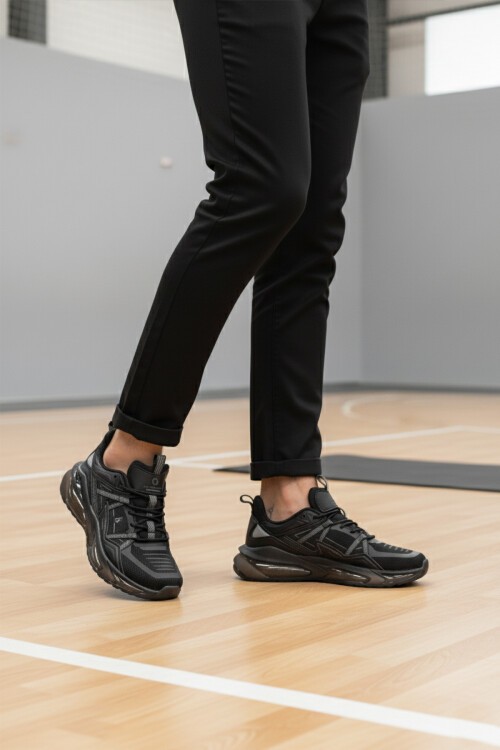 Siyah Fileli Hafif Erkek Spor Ayakkabı 101 25333 Sally M