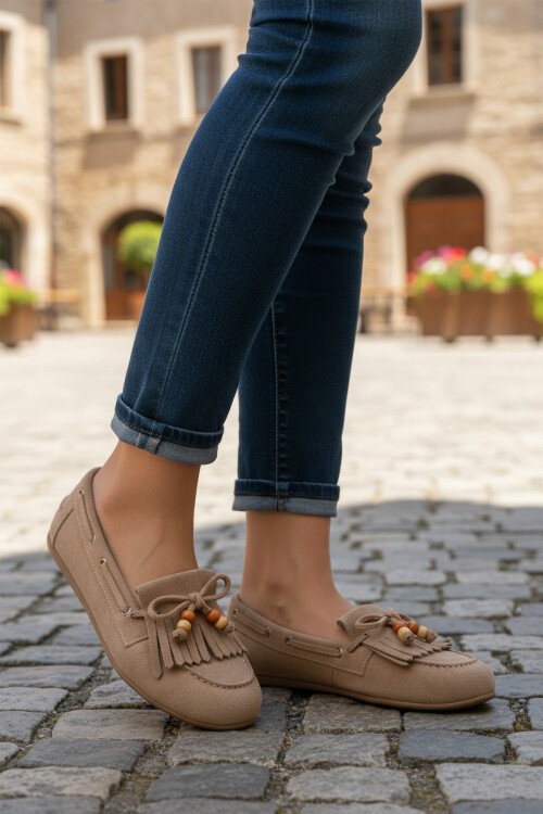 Bej Süet Kadın Babet 572488 Z