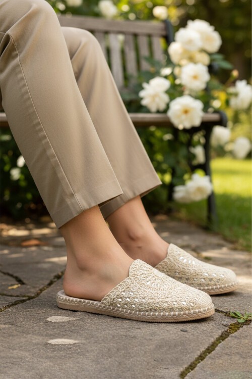 Bej Tekstil Kadın Terlik 473134 Z