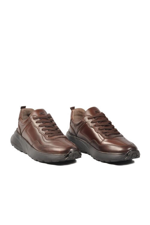 Kahve Hakiki Deri Erkek Günlük Ayakkabı 152-20342 M