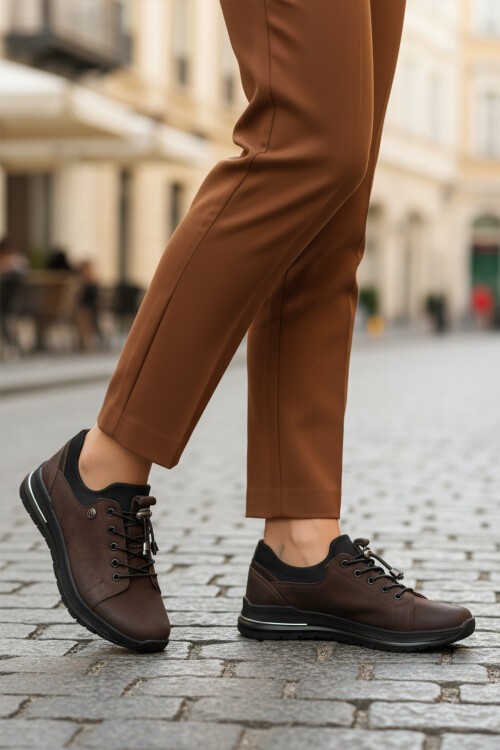 Kahve Nubuk Kadın Günlük Ayakkabı 5004 Z