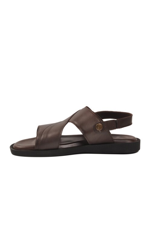 Kahve hakiki Deri Erkek Sandalet PC-7315 M