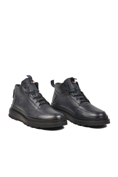 Lacivert Hakiki Deri Erkek Bot 152-18330 M