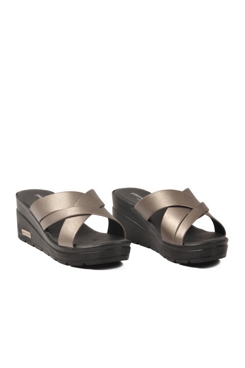 Platin Kadın Topuklu Terlik PC-7477 Z