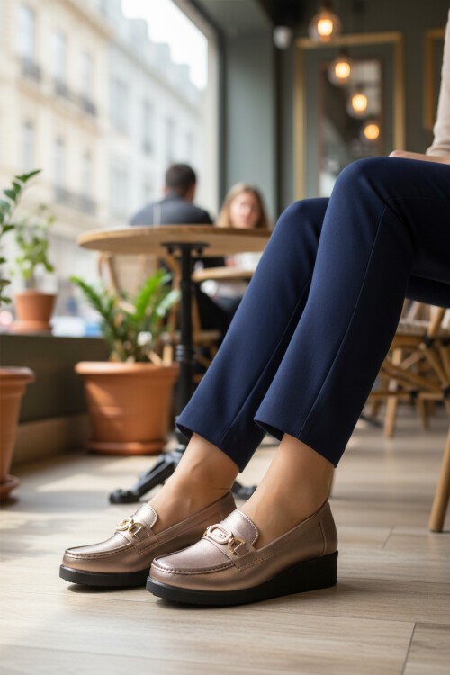 Platin Kadın Günlük Ayakkabı 651631 Z Geniş Kalıp