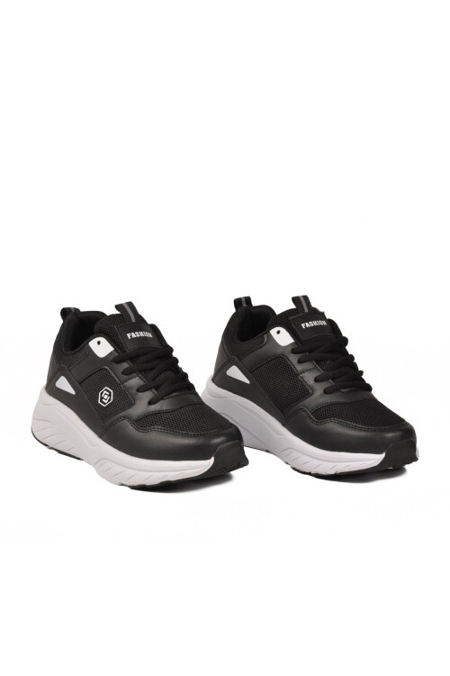 Siyah-Beyaz Yüksek Tabanlı Hafif Unisex Spor Ayakkabı 2105 Z
