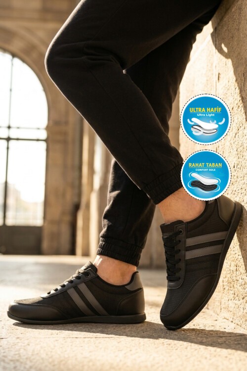 Siyah-Füme ComfortSole Taban Erkek Sneaker BST-2086 M