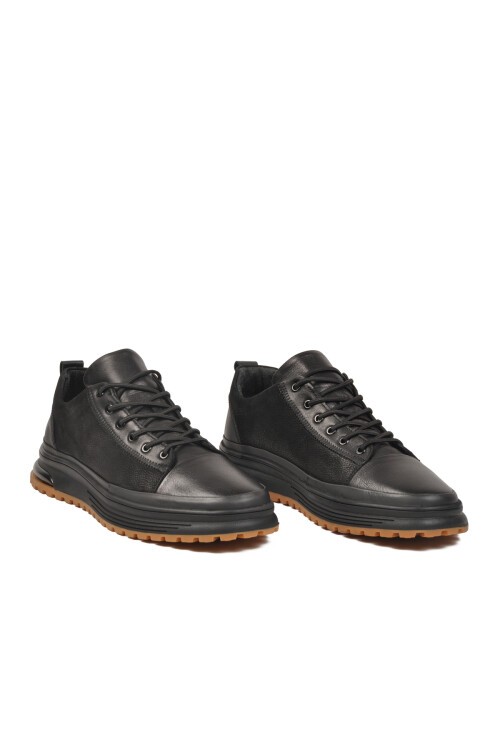 Siyah Hakiki Deri Erkek Günlük Ayakkabı AirBagSole 152-18438 M