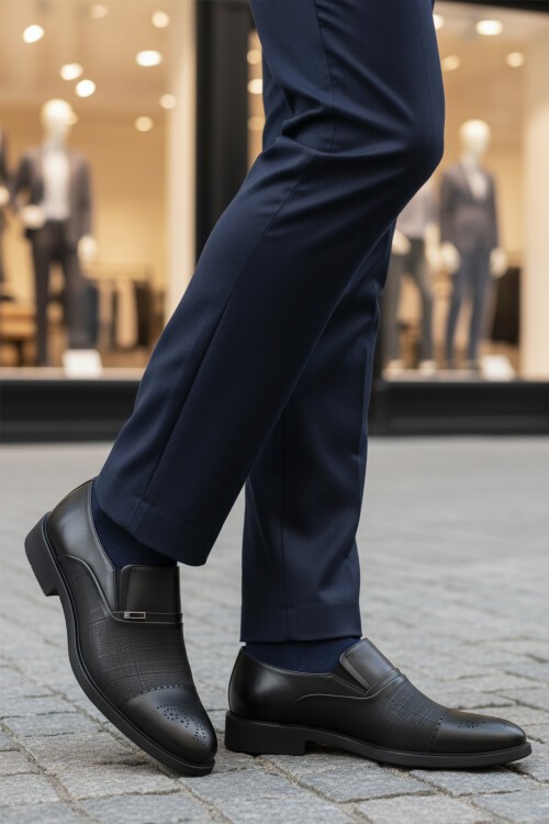 Siyah Hakiki Deri Erkek Klasik Ayakkabı 380 M