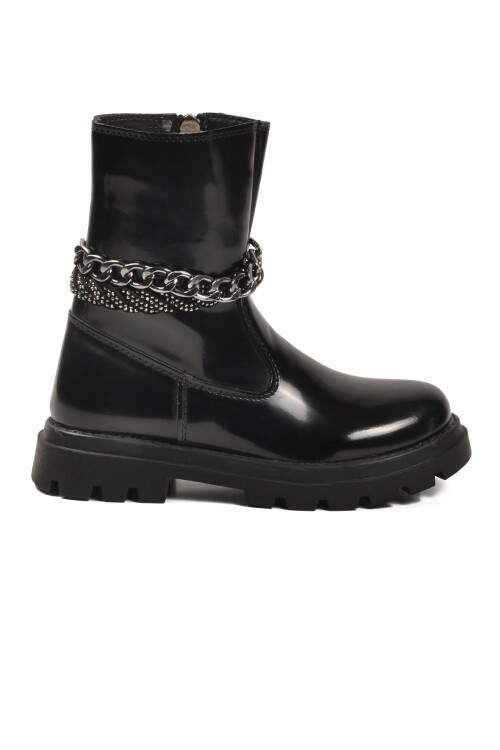 Siyah Rugan Çocuk Çizme Duru F