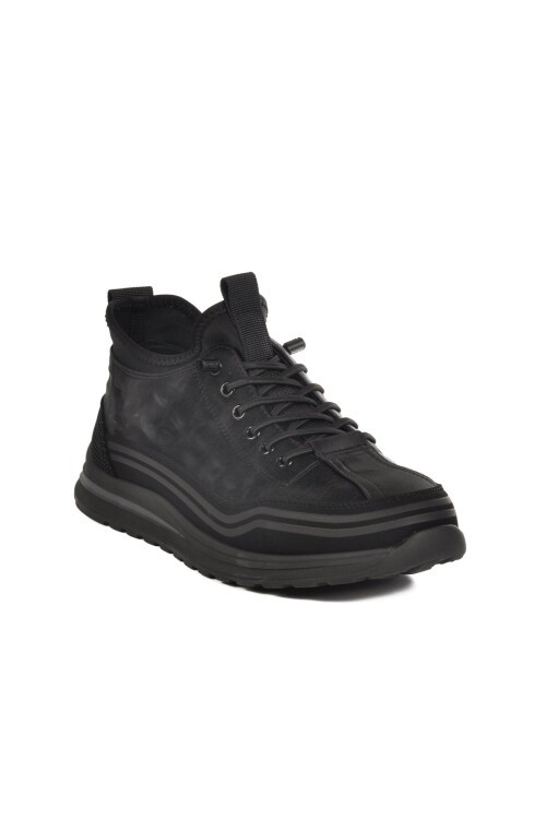 Siyah Suni Deri Kadın Sneaker 25K582 M