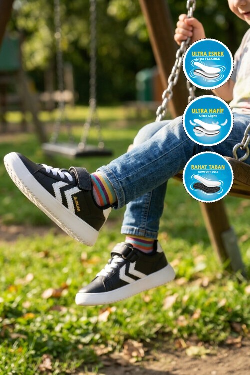 Siyah Rahat Taban Unisex Çocuk Spor Ayakkabı 900869 Hml Jr