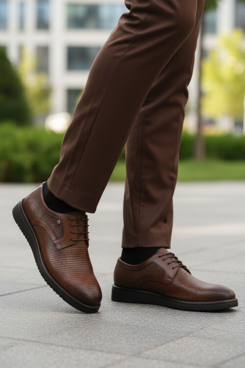 Taba Hakiki Deri Erkek Günlük Ayakkabı 3264 M