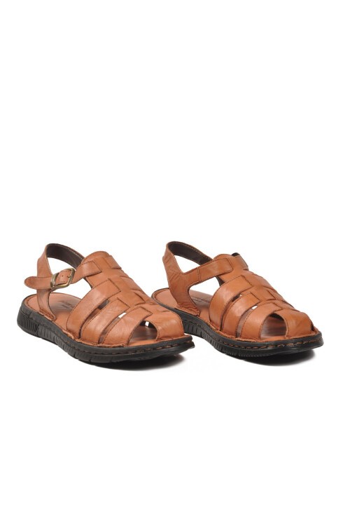 Taba Hakiki Deri Erkek Sandalet PC-7462 M