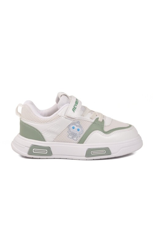 Beyaz-Mint Hafif Cırtlı Erkek Çocuk Spor Ayakkabı 026 F