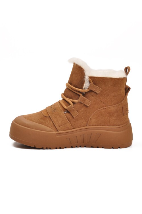 Kahve Süet Kadın Bot Tape Z