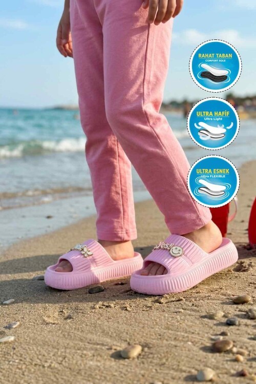 Pembe Hafif Kız Çocuk Terlik 292 F-P