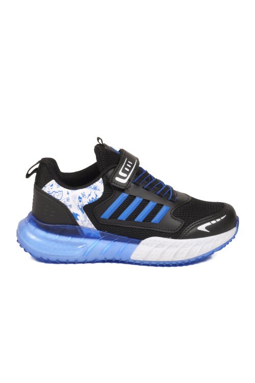 Siyah-Saks Rahat Taban Erkek Çocuk Spor Ayakkabı 748 F