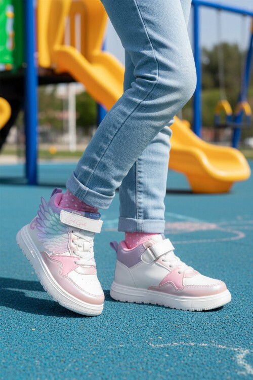 somon Cırtlı Bilek Boy Kız Çocuk Spor Ayakkabı Helen F