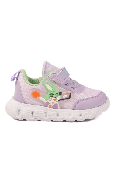 Lila-Su Yeşili Işıklı Hafif Bebek Spor Ayakkabı 1015 B