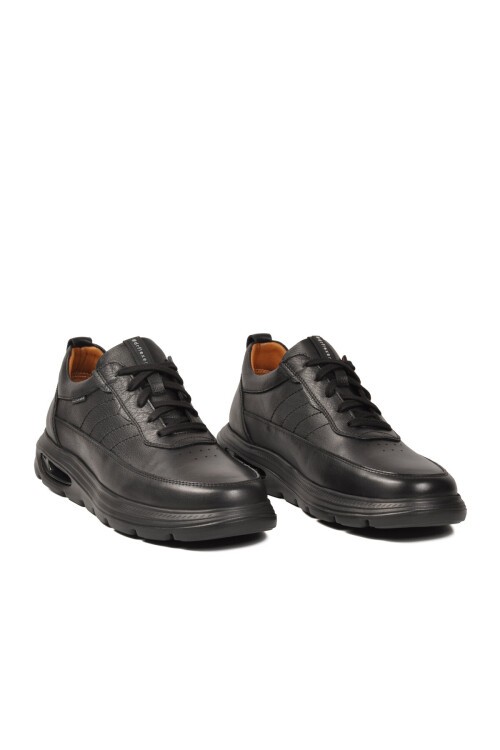 Siyah Hakiki Deri Ortopedik Erkek Günlük Ayakkabı 255302 M