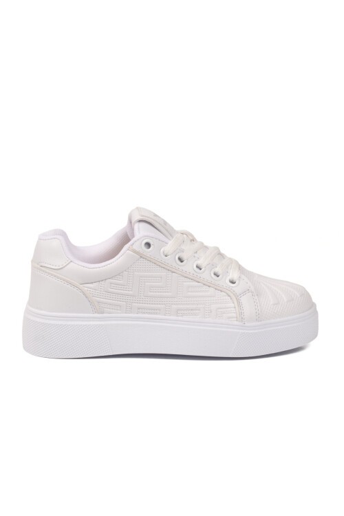 Erkek Bağcıklı Kalın Taban Spor Ayakkabı Beyaz Şık Rahat Casual Ayakkabı Sneaker 26201