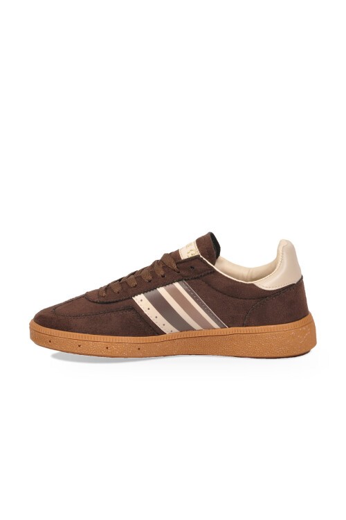 Kahve-Bej Bağcıklı Unisex Yürüyüş ve Spor Ayakkabı Sneaker 015