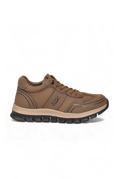 Rahat Memory Taban Sneaker Kahve Lastik Bağcıklı Erkek Casual Yürüyüş Ayakkabı Tough
