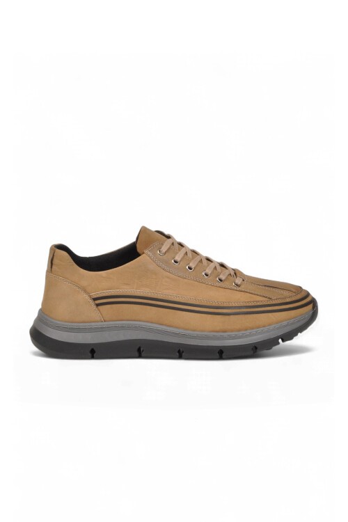 Erkek Bağcıklı Rahat Taban Kum Hakiki Deri Erkek Casual Sneaker Ayakkabı 160