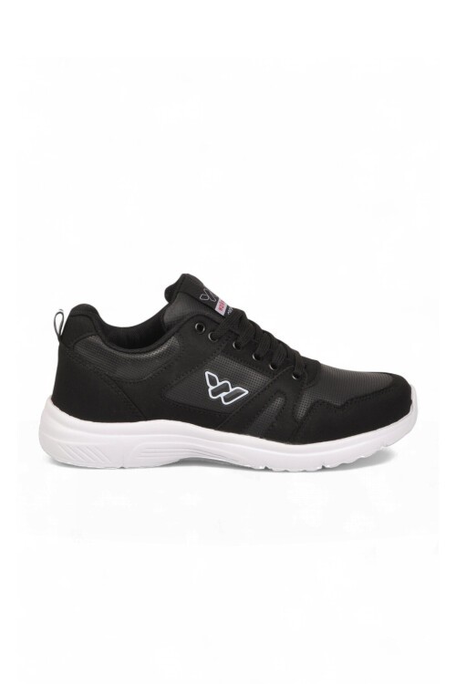 Bağcıklı Cilt Siyah-Beyaz Hafif Rahat Taban Esnek Unisex Yürüyüş ve Spor Ayakkabı Sneaker Core 020