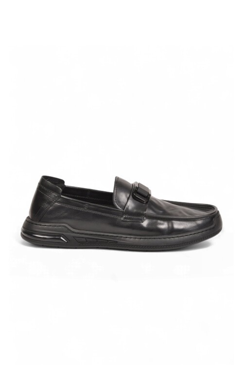 Erkek Şık Rahat Hafif Siyah Hakiki Deri Makosen Casual Loafer Ayakkabı 26K590-2