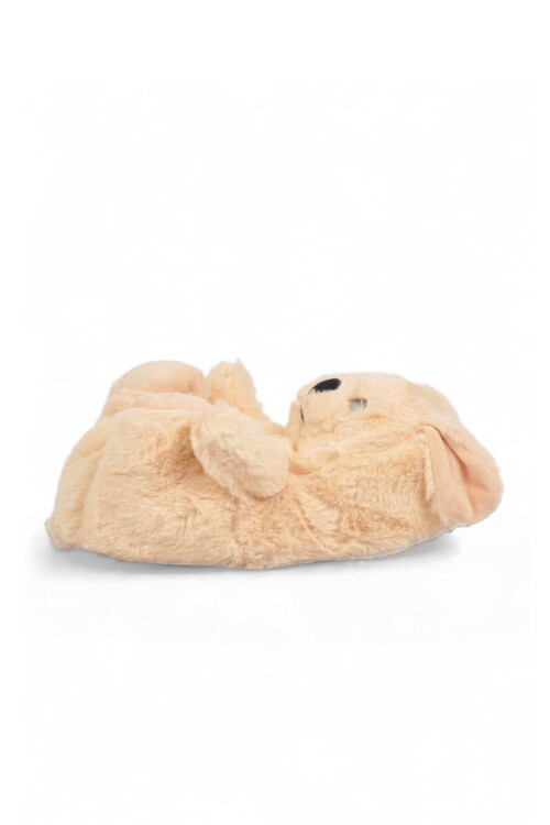 Ayıcık Desenli Bej Unisex Ev Terliği Sıcak Tutan Ev Pandufu H025.Z.0001