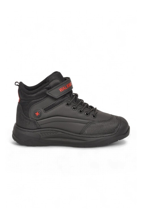 Erkek Çocuk Siyah-Kırmızı Comfort Tabanlı Lastik Bağcıklı Sneaker Bot Surge 2037