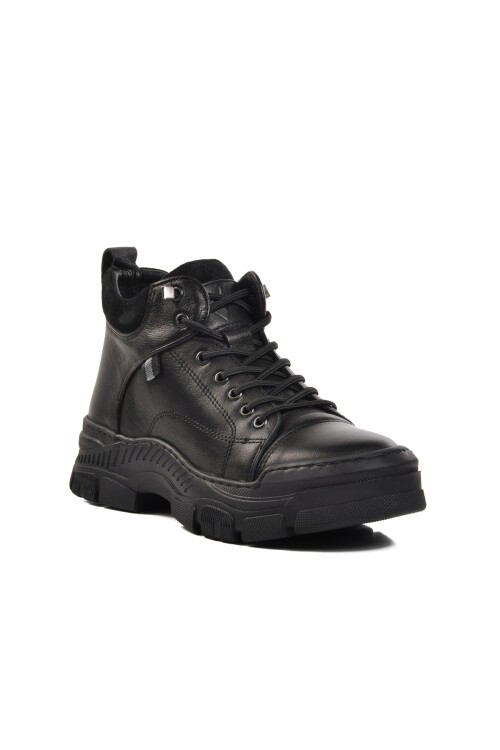 Ayakmod Siyah Hakiki Deri Kadın Bot