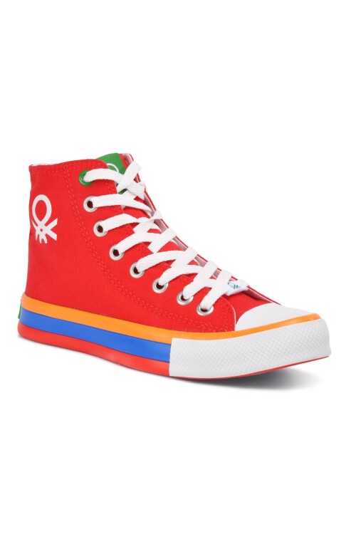 Kadın Kanvas Bilekli Sneaker Günlük Spor Ayakkabı Kırmızı