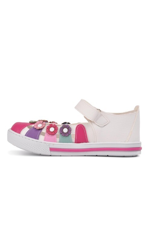 Ayakmod Beyaz-Pembe Kız Çocuk Günlük Ayakkabı
