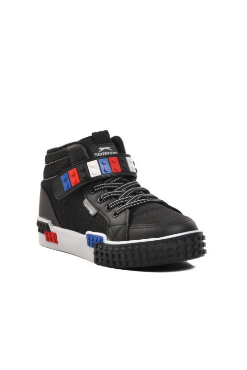 Siyah-Beyaz Cırtlı Hafif Çocuk Spor Ayakkabı