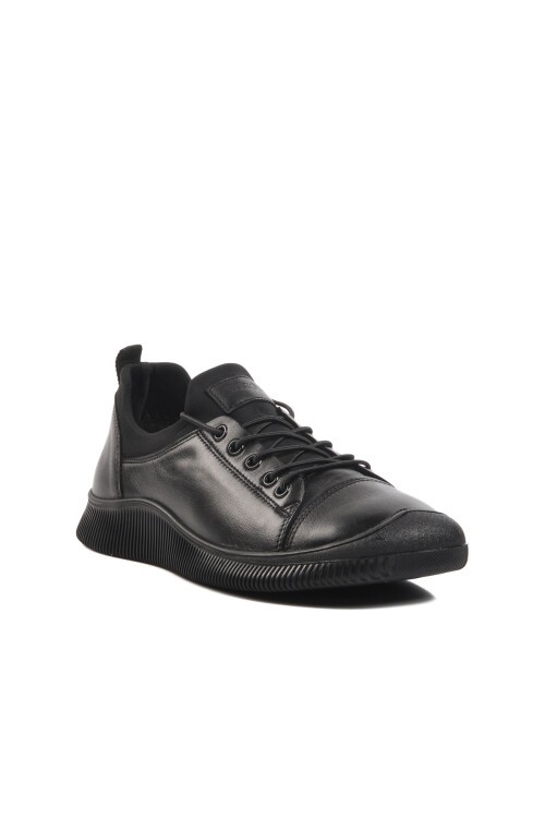 Venüs Siyah Hakiki Deri Kadın Günlük Ayakkabı