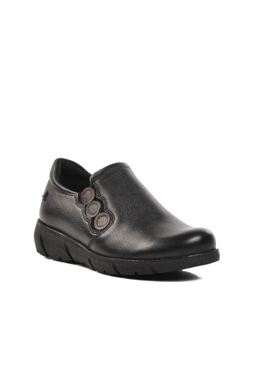 Venüs Siyah Haki Deri Kadın Günlük Ayakkabı