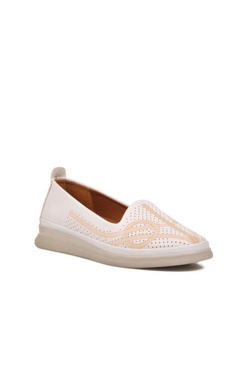 Ayakmod Beyaz Geniş Kalıp Kadın Günlük Ayakkabı