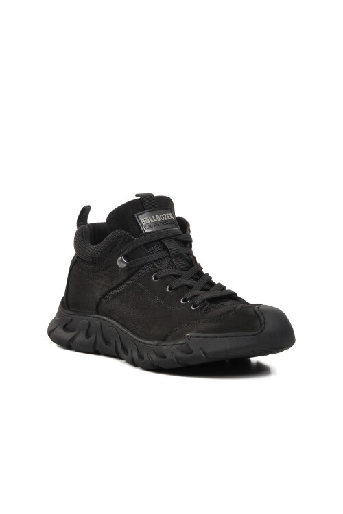 Bulldozer Siyah Nubuk Hakiki Deri Erkek Günlük Ayakkabı