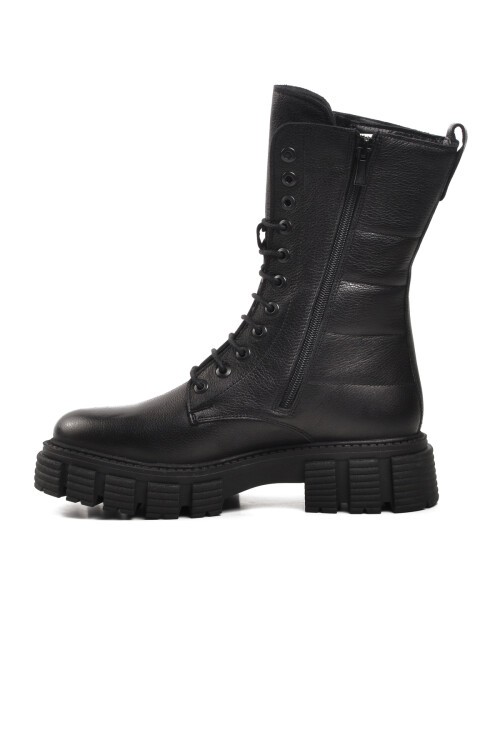 Ayakmod Siyah Hakiki Deri Kadın Bot