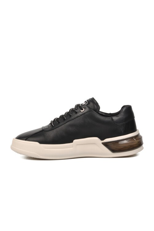 Ayakmod Siyah-Beyaz Hakiki Deri Erkek Sneaker