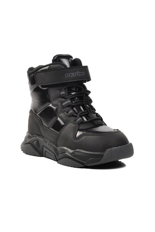 Walkway Parlak Siyah Kız Çocuk Kar Botu