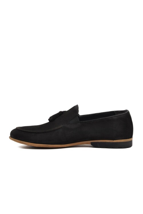 Ayakmod Siyah Nubuk Erkek Loafer Ayakkabı