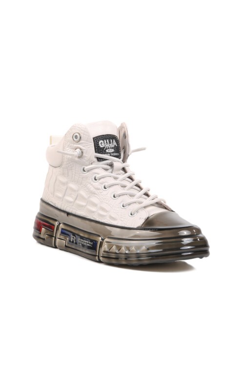 Guja Beyaz Hakiki Deri Erkek Spor Ayakkabı