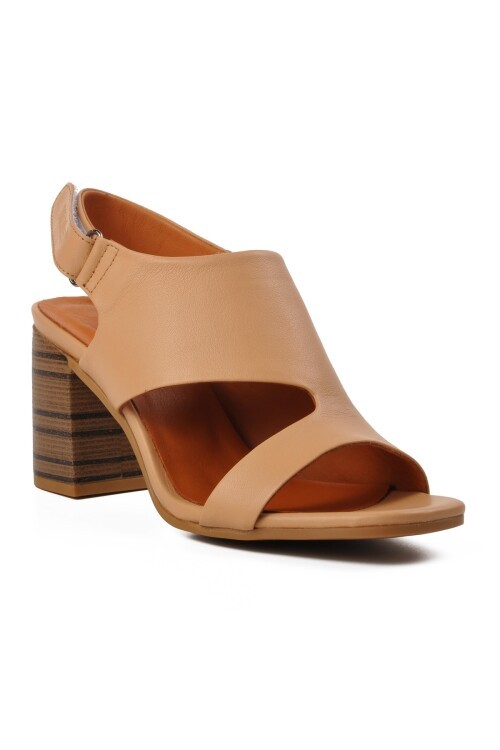 Venüs Nude Hakiki Deri Kadın Topuklu Sandalet