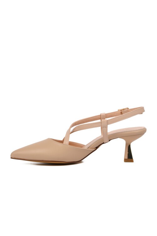 Ayakmod Bej Kadın Topuklu Ayakkabı