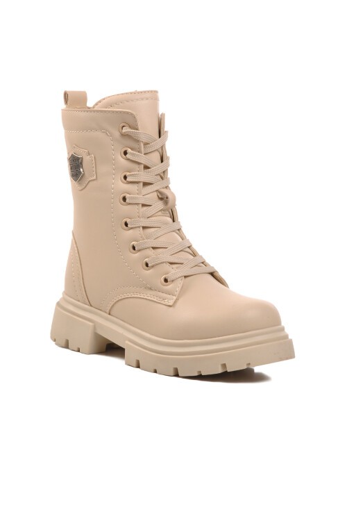 Bej Fermuarlı Çocuk Bot 24028 F