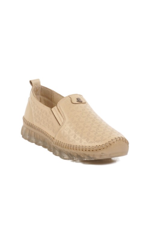 Bej Hakiki Deri Kadın Günlük Ayakkabı 25401002Y Z